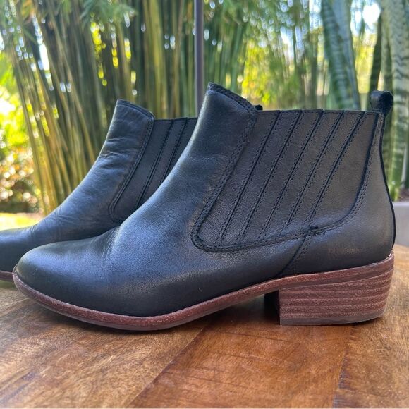 GIANNI BINI Black Leather Ankle Boots 💗 size 8 - Picture 3 of 10